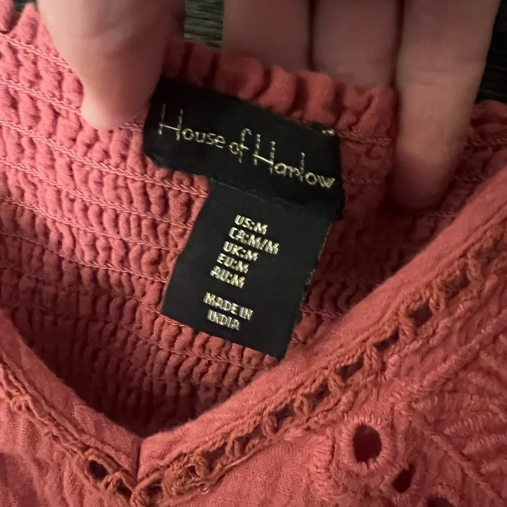 House of Harlow Elegant Coral Eyelet Dress - Picture 6 of 8